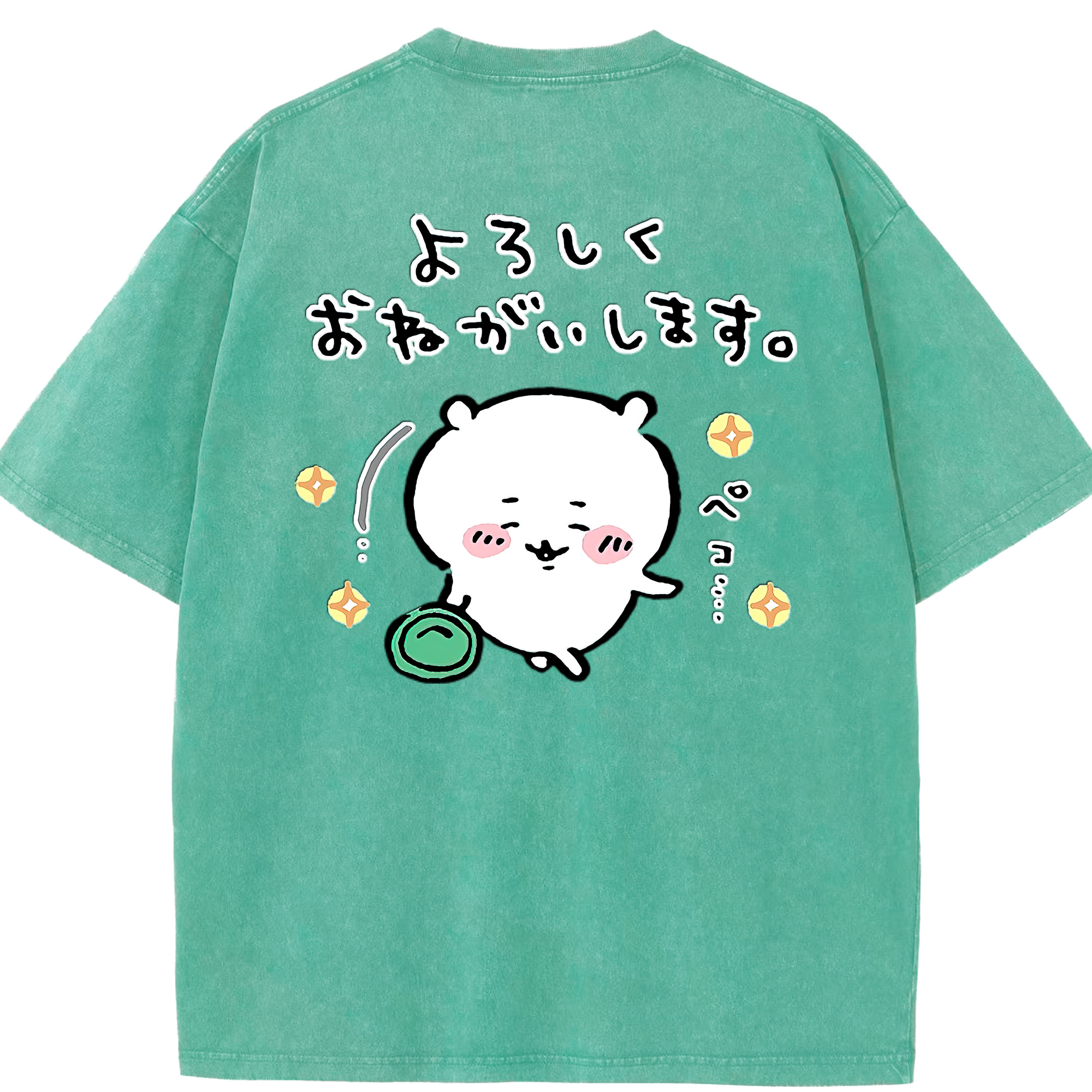（画像用） ちいかわ ちいかわ Chii-kawa chiikawa 綿100% ヴィンテージ風 半袖Tシャツ（背面プリント）
